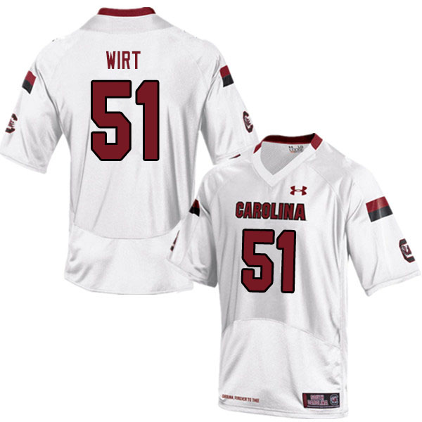 Men #51 Donovan Wirt South Carolina Gamecocks College Football Jerseys Sale-White